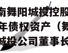 河南舞阳城投控股2023年债权资产（舞阳县城投公司董事长）