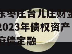 山东枣庄台儿庄财金投资2023年债权资产政府债定融