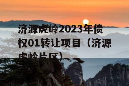 济源虎岭2023年债权01转让项目（济源虎岭片区）