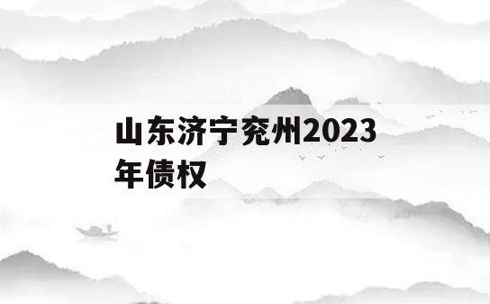 山东济宁兖州2023年债权