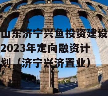 山东济宁兴鱼投资建设2023年定向融资计划（济宁兴济置业）