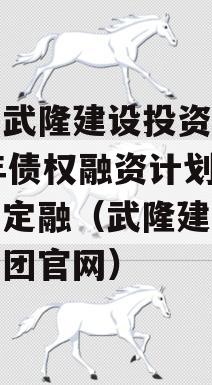 重庆武隆建设投资2023年债权融资计划政信债定融（武隆建设投资集团官网）