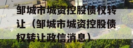 邹城市城资控股债权转让（邹城市城资控股债权转让政信消息）