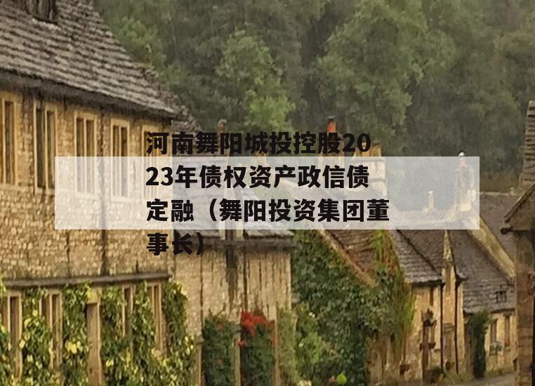 河南舞阳城投控股2023年债权资产政信债定融（舞阳投资集团董事长）