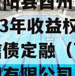 重庆酉阳县酉州实业资产2023年收益权转让政信债定融（酉州实业集团有限公司）