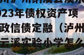 四川泸州纳溪云溪水务2023年债权资产项目政信债定融（泸州纳溪云溪实验小学怎么样）