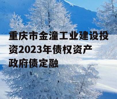 重庆市金潼工业建设投资2023年债权资产政府债定融