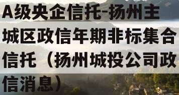 A级央企信托-扬州主城区政信年期非标集合信托（扬州城投公司政信消息）