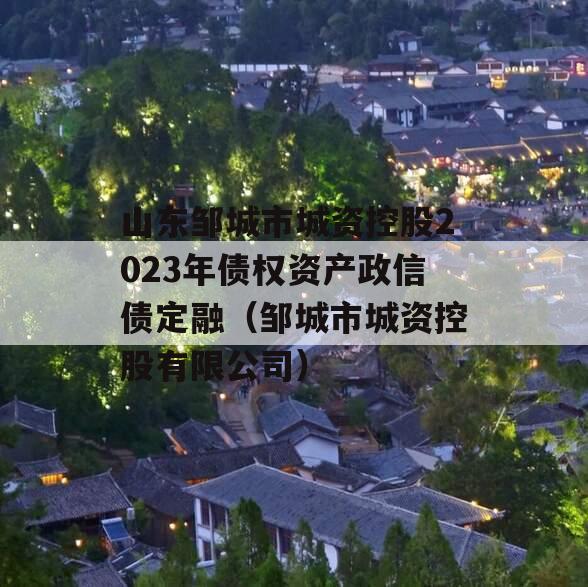 山东邹城市城资控股2023年债权资产政信债定融（邹城市城资控股有限公司）