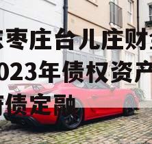 山东枣庄台儿庄财金投资2023年债权资产政府债定融