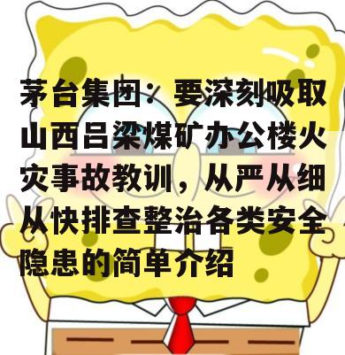 茅台集团：要深刻吸取山西吕梁煤矿办公楼火灾事故教训，从严从细从快排查整治各类安全隐患的简单介绍