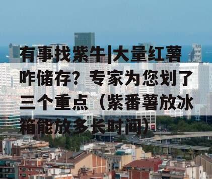 有事找紫牛|大量红薯咋储存？专家为您划了三个重点（紫番薯放冰箱能放多长时间）