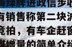 上海绿牌进政信步收紧？有销售称第二块沪牌将竞拍，有车企赶窗口期谋增量的简单介绍