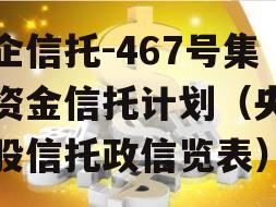 央企信托-467号集合资金信托计划（央企控股信托政信览表）