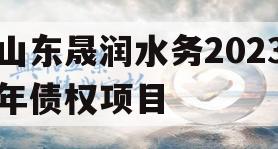 山东晟润水务2023年债权项目