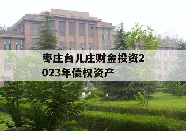 枣庄台儿庄财金投资2023年债权资产