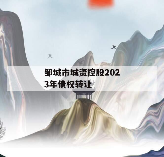 邹城市城资控股2023年债权转让