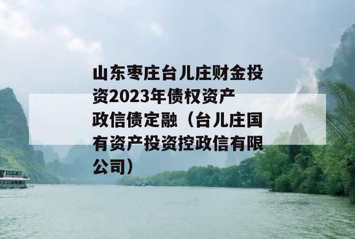 山东枣庄台儿庄财金投资2023年债权资产政信债定融（台儿庄国有资产投资控政信有限公司）