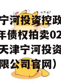 天津宁河投资控政信2023年债权拍卖02号（天津宁河投资控政信有限公司官网）