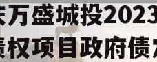 重庆万盛城投2023年债权项目政府债定融