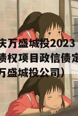 重庆万盛城投2023年债权项目政信债定融（万盛城投公司）