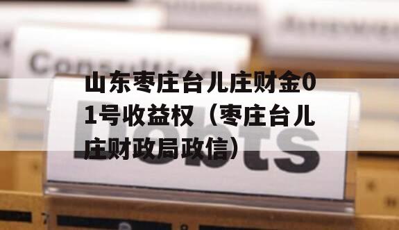 山东枣庄台儿庄财金01号收益权（枣庄台儿庄财政局政信）