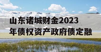 山东诸城财金2023年债权资产政府债定融