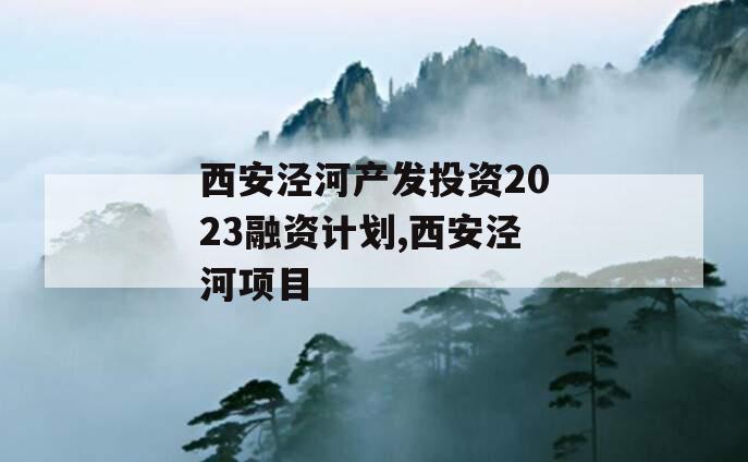 西安泾河产发投资2023融资计划,西安泾河项目