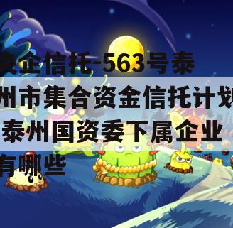 央企信托-563号泰州市集合资金信托计划,泰州国资委下属企业有哪些