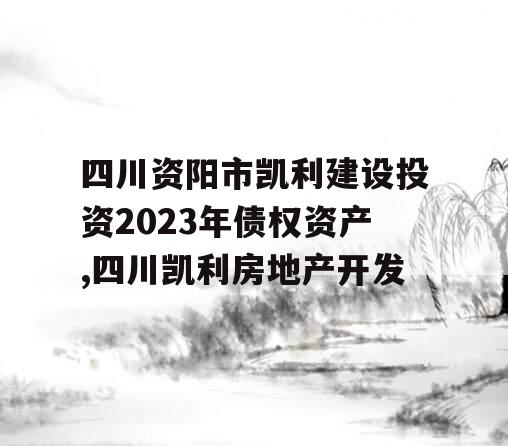 四川资阳市凯利建设投资2023年债权资产,四川凯利房地产开发