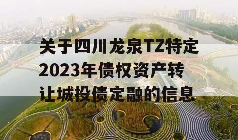 关于四川龙泉TZ特定2023年债权资产转让城投债定融的信息