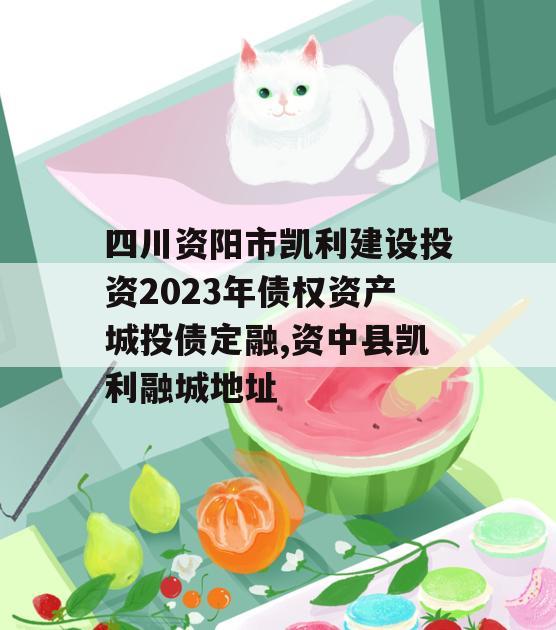 四川资阳市凯利建设投资2023年债权资产城投债定融,资中县凯利融城地址