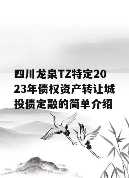 四川龙泉TZ特定2023年债权资产转让城投债定融的简单介绍