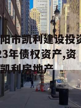 资阳市凯利建设投资2023年债权资产,资中凯利房地产