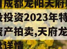 四川成都龙阳天府新区建设投资2023年特定资产拍卖,天府龙城楼盘详情