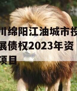 四川绵阳江油城市投资发展债权2023年资产项目