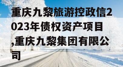 重庆九黎旅游控政信2023年债权资产项目,重庆九黎集团有限公司