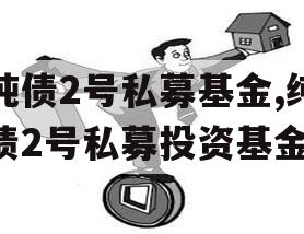 纯债2号私募基金,纯债2号私募投资基金