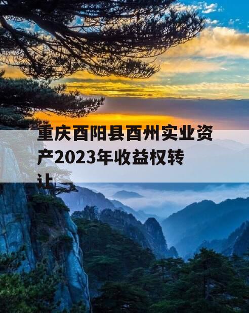 重庆酉阳县酉州实业资产2023年收益权转让