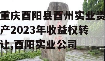 重庆酉阳县酉州实业资产2023年收益权转让,酉阳实业公司