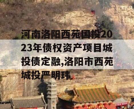 河南洛阳西苑国投2023年债权资产项目城投债定融,洛阳市西苑城投严明玮