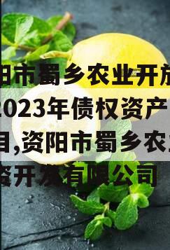 资阳市蜀乡农业开放投资2023年债权资产项目,资阳市蜀乡农业投资开发有限公司