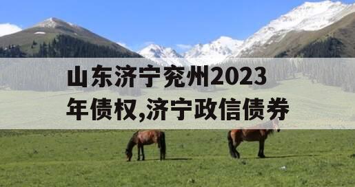 山东济宁兖州2023年债权,济宁政信债券