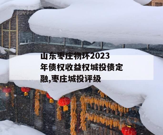 山东枣庄物环2023年债权收益权城投债定融,枣庄城投评级