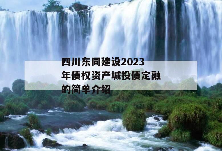 四川东同建设2023年债权资产城投债定融的简单介绍