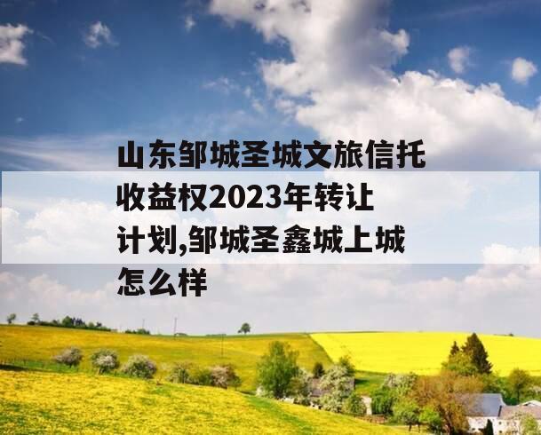 山东邹城圣城文旅信托收益权2023年转让计划,邹城圣鑫城上城怎么样