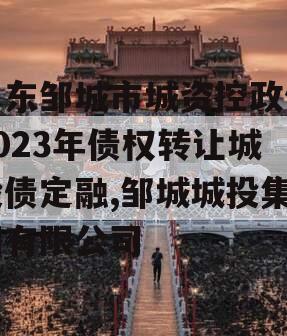 山东邹城市城资控政信2023年债权转让城投债定融,邹城城投集团有限公司