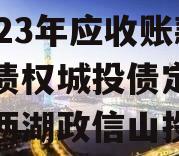 四川成都简阳两湖政信山2023年应收账款资产债权城投债定融,简阳两湖政信山投资有限公司