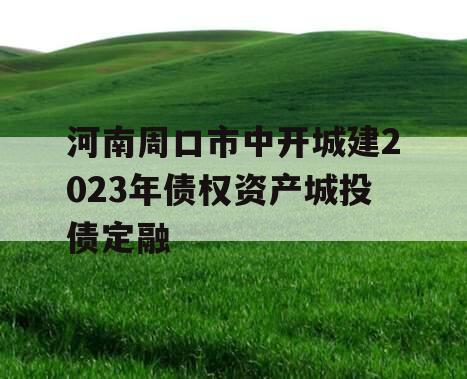 河南周口市中开城建2023年债权资产城投债定融