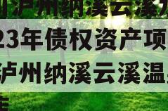 四川泸州纳溪云溪水务2023年债权资产项目,泸州纳溪云溪温泉酒店